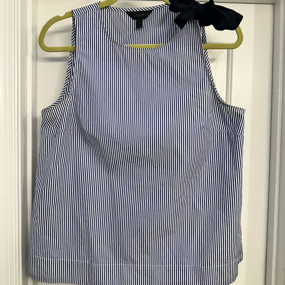 J. Crew Blue and White Striped Top